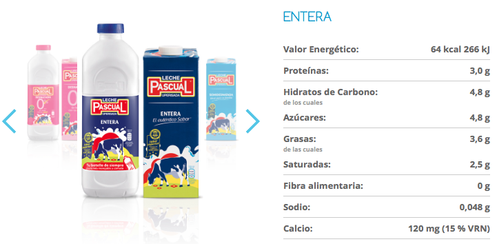 Leche entera pascual