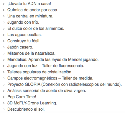 Talleres desgranando ciencia